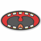 Dolle Lachende Mond Cartoon Sticker (Voorkant)