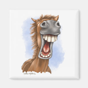 Dolle Lachende Paard Cartoon Magneet