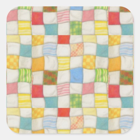 DOLLE LAP Quilt grote vierkante stickers (Voorkant)