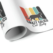 Dolle Lapjeskat Vrouw Retro Kattendesign_1 Cadeaupapier (Rol Hoek)
