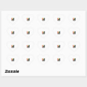Dolle Lapjeskat Vrouw Retro Kattendesign_1 Hart Sticker (Vel)
