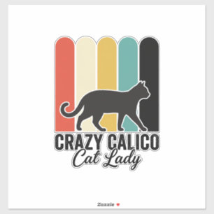 Dolle Lapjeskat Vrouw Retro Kattendesign_1 Sticker
