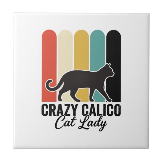 Dolle Lapjeskat Vrouw Retro Kattendesign_1 Tegeltje (Voorkant)