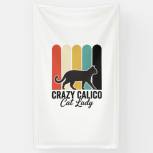 Dolle Lapjeskat Vrouw Vintage Retro Kat Design_1 Spandoek