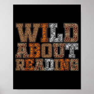 Dolle lezen boek dierendruk kids boek poster