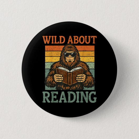 Dolle lezer Funny Bigfoot Boekliefhebber Ronde Button 5,7 Cm (Voorkant)