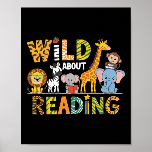 Dolle Lezer Kleine Liefhebber van Wilde Dierenboek Poster (Voorkant)