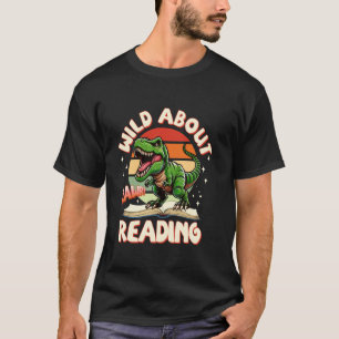 Dolle Lezer Leest Boeken Boekenwurm Leraar Dinosau T-shirt