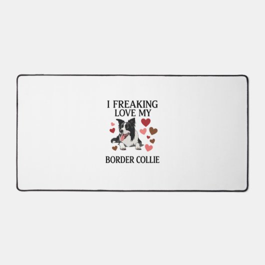 Dolle Liefde Border Collie Hond Harten_1 Bureaumat (Voorkant)
