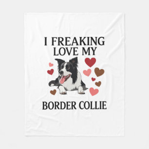 Dolle Liefde Border Collie Hond Harten_1 Fleece Deken