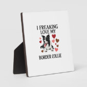 Dolle Liefde Border Collie Hond Harten_1 Fotoplaat (Voorkant)