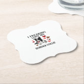 Dolle Liefde Border Collie Hond Harten_1 Kartonnen Onderzetters (Gekanteld)