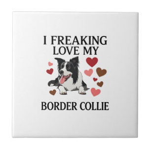 Dolle Liefde Border Collie Hond Harten_1 Tegeltje