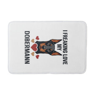 Dolle Liefde Dobermann Hond Rode Harten_1 Badmat