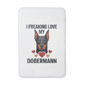 Dolle Liefde Dobermann Hond Rode Harten_1 Badmat (Voorkant Verticaal)