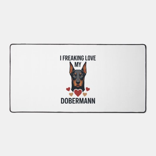 Dolle liefde dobermann hond rode harten_1 bureaumat (Voorkant)