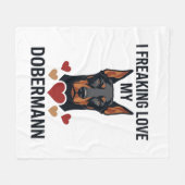 Dolle liefde dobermann hond rode harten_1 fleece deken (Voorkant (Horizontaal))