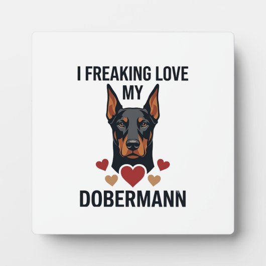 Dolle liefde dobermann hond rode harten_1 fotoplaat (Voorkant)