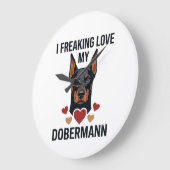 Dolle liefde dobermann hond rode harten_1 grote klok (Hoek)