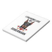 Dolle liefde dobermann hond rode harten_1 notitieblok (Linkerzijde)