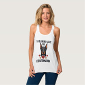 Dolle liefde dobermann hond rode harten_1 tanktop (Volledige Voorkant)