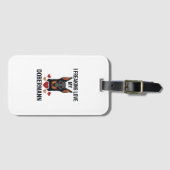Dolle liefde voor Dobermann-hond Rode Harten_1 Bagagelabel (Voorkant (horizontaal))
