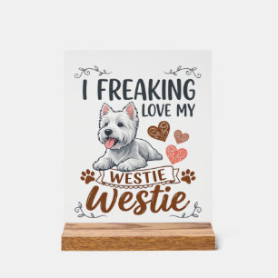 Dolle Liefde Westie Hond Harten Pootjes_1 Acryl Bord