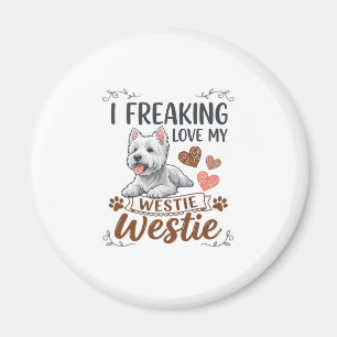 Dolle Liefde Westie Hond Harten Pootjes_1 Magneet