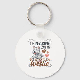 Dolle Liefde Westie Hond Harten Pootjes_1 Sleutelhanger
