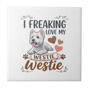 Dolle Liefde Westie Hond Harten Pootjes_1 Tegeltje