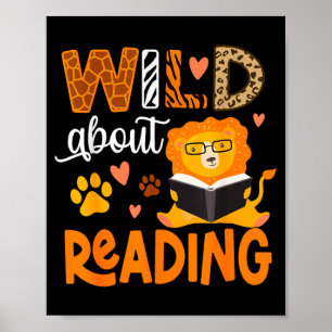 Dolle liefhebber van lezen boek dier kinderboek poster