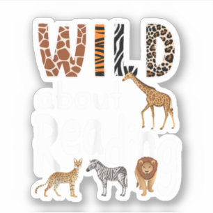 Dolle liefhebber van lezen Dierentuin Dieren Schat Sticker