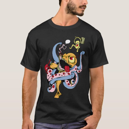 Dolle Monster Vis Cartoon T-shirt (Voorkant)