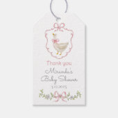 Dolle Pink Gans creat Baby shower Bedankt Cadeaulabel (Voorkant)
