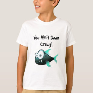 Dolle Piranha, Grappige Tekenfilm Vis Ontwerp T-shirt