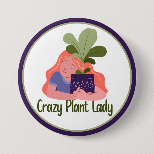 Dolle Plant Dame Knop Ronde Button 7,6 Cm (Voorkant)