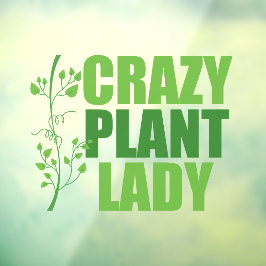 Dolle Plantendame Schattige Groene Botanist Raamsticker