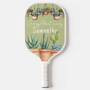 Dolle Plantendame Watercolor Gepotte Succulenten Pickleball Paddle