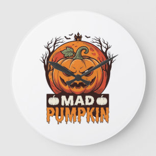 Dolle Pompoen Halloween Vintage Gravure Design_1 Grote Klok