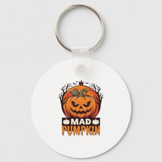 Dolle Pompoen Halloween Vintage Gravure Design_1 Sleutelhanger (Voorkant)