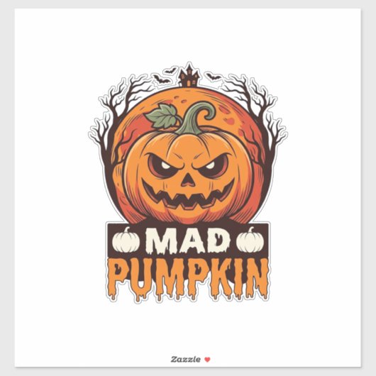 Dolle Pompoen Halloween Vintage Gravure Design_1 Sticker (Vel)