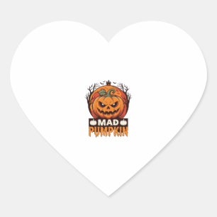 Dolle Pompoen Halloween Vintage Gravure Ontwerp_1 Hart Sticker