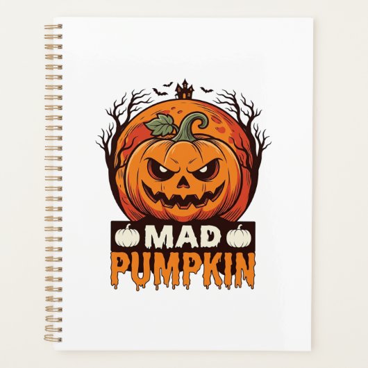Dolle Pompoen Halloween Vintage Gravure Ontwerp_1 Planner (Voorkant)