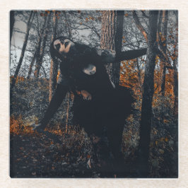 Dolle pret in het bos glazen onderzetter