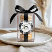 Dolle pret met baby geruite bat en maan baby showe ronde sticker