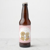 Dolle pret met elkaar Roze bruiloft Bridal Shower Bier Etiket (Voorkant)