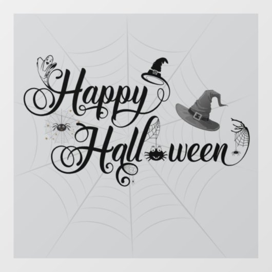Dolle pret met Halloween en spinnenwebben Raamsticker (Vel)