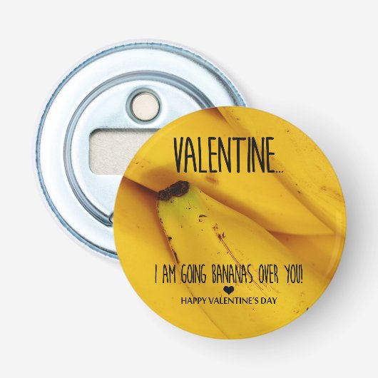 Dolle pret om jou Valentijnsdag Button Flesopener (Voorkant)