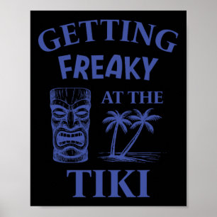 Dolle pret op het Tiki Luau-vakantie-eiland Fu Poster