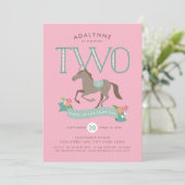 Dolle pret Tweede verjaardagsuitnodiging (Staand voorkant)